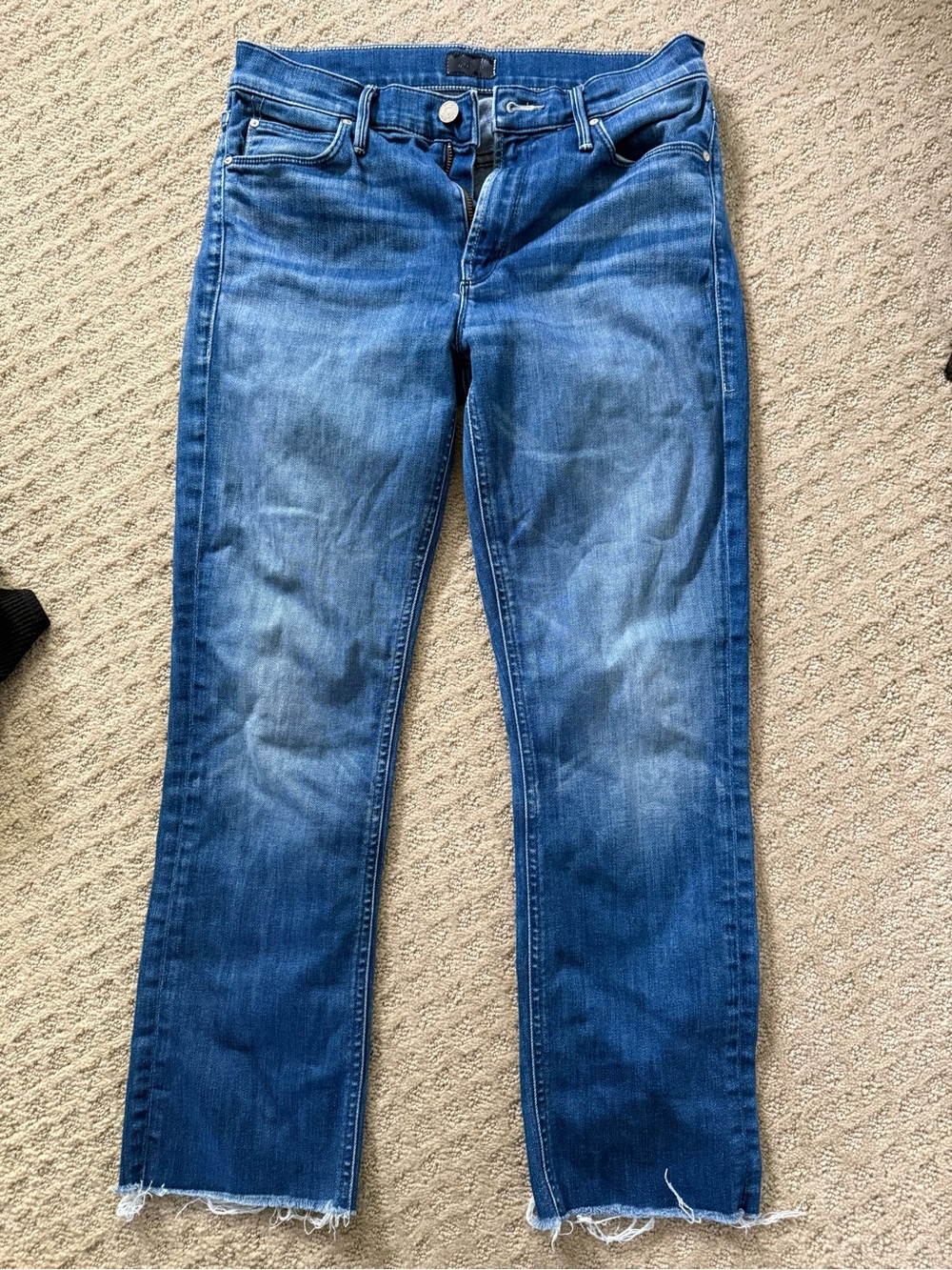 MOTHER Blue Straight-Leg Jeans